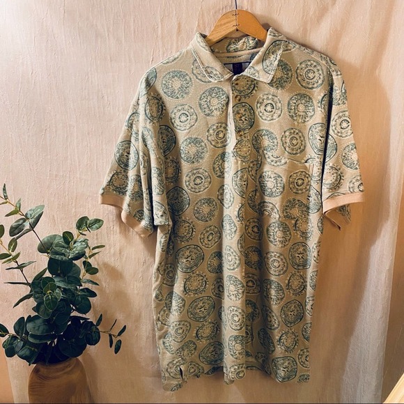 Vintage 90s St.Durand Short Sleeve Cotton Patterned Polo - Picture 6 of 9